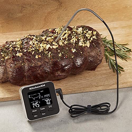 KitchenAid - Digital Thermometer, Programmable Cooking Thermometer with Large Digital Display