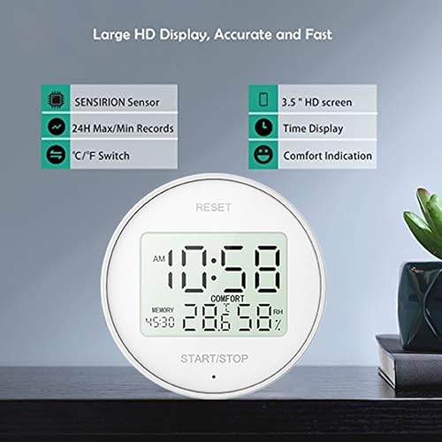 Miniatura 4 de Higrómetro digital magnético y termómetro para interiores, temporizador de cocina para cocinar, hornear, fitness, batería AAA incluida