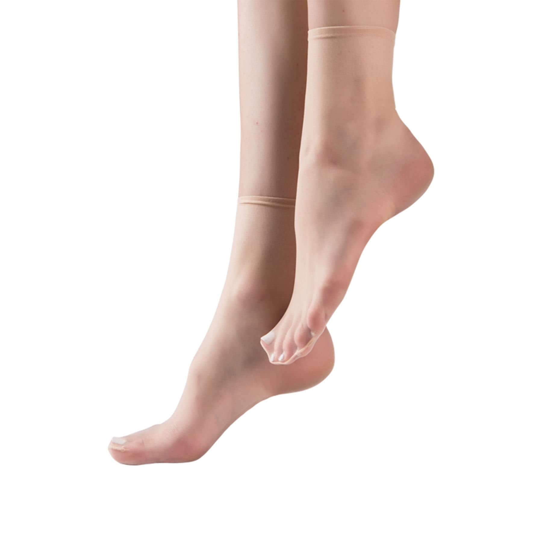 TeenFighter5 Pairs Crystal Transparent Silky Nylon Ankle Socks for Girls, Ultra-Thin No Show Elastic Socks for Women