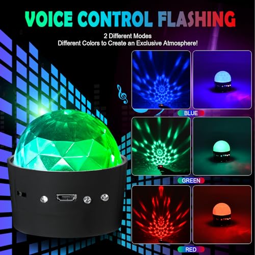 URAQT Mini Disco Ball Light - Self-Propelled Ball, Sound Activated Disco Lights for Parties, DJ Strobe Ball with Mirror and Glitter Effect, Stage Lights for Kids, Car, DJ, Party, Bar, Christmas - Image 3