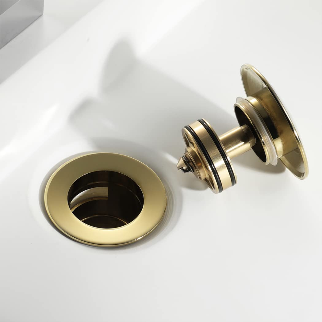 WRIST Desagüe Emergente, Grifo De Baño, Tapón De Desagüe para Fregadero De Vanidad con Desbordamiento, Desagüe De Fregadero Emergente De Latón con Manguera ABS Ajustable,Gungrey