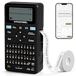 SUPVAN E11 Bluetooth Label Maker Machine with Tape, Support Keyboard & App with 30+ Fonts and 660+ Icons, Rechargeable Inkless Labeler for Home, Kitchen, Office, School, Organization, Black