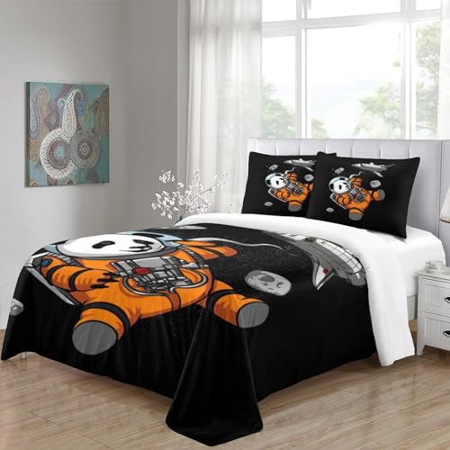 Housse de couette 3D astronaute parure de lit microfibre King 220x240