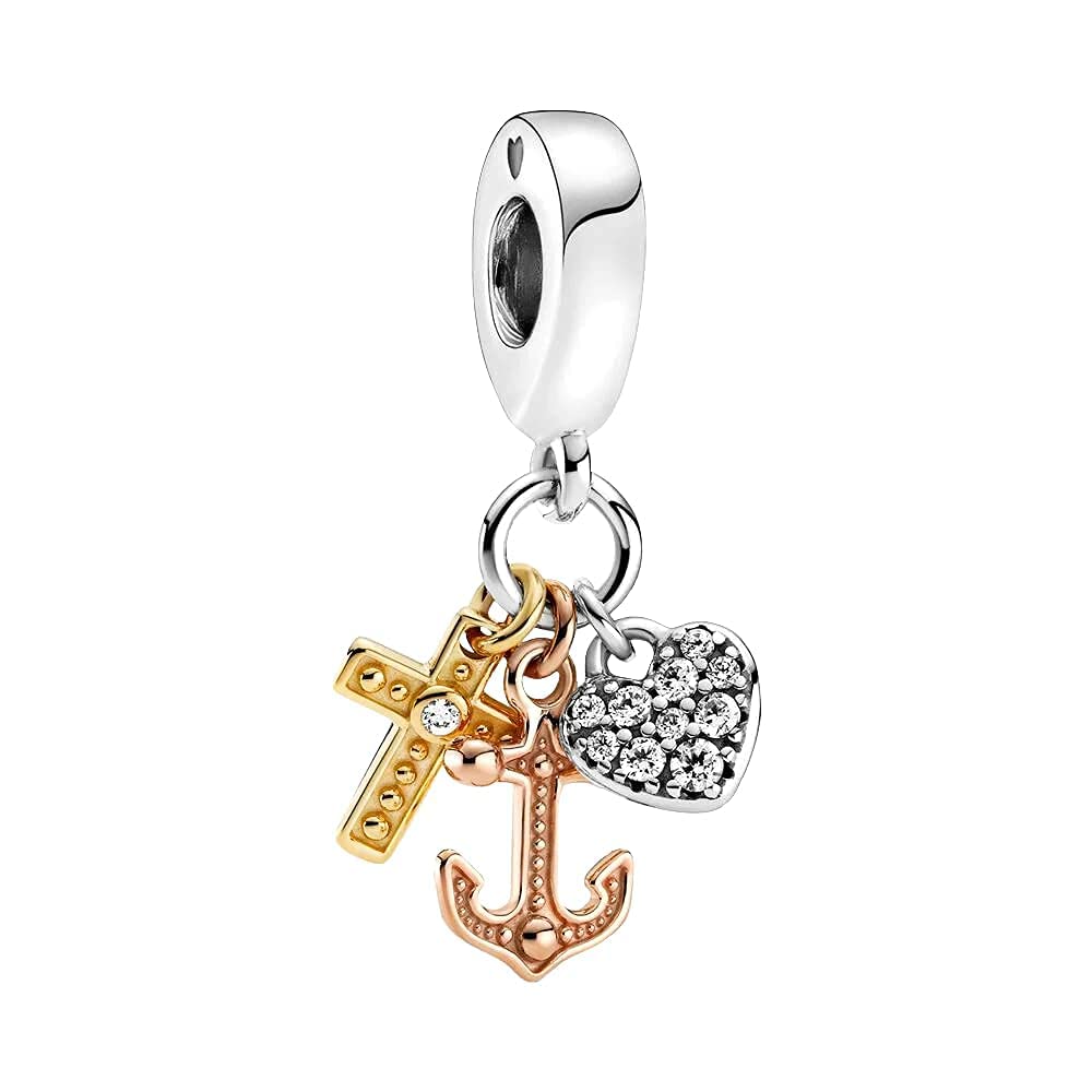Charm Anhänger Neu 2025 Kompatibel Alle Marken Armbänder Halsketten Anker Kreuz Original Angebot Silber 925 Geburtstag Jubilaum Mama Kompatibel Glücksbringer Herz Familie Weihnachten