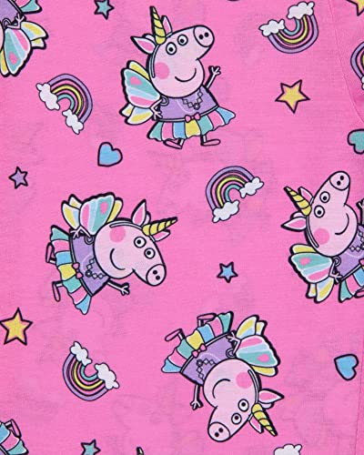 Komar Kids Peppa Pig Toddler Girls Unicorn Princess Short Sleeve Pant 2PC Pajama Set4