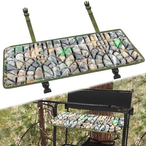 ANGAR Tree Stand Seat Cushion for Two Man, Foldable Memory Foam Silent Deer Stand Seat Cushion, Waterproof Replacement Pad for Outdoor Hunting Deer Tree Ladder Stand Accessories