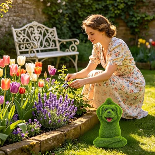 Figurine verte floquée de chien, cadeau idéal pour la maison - 3