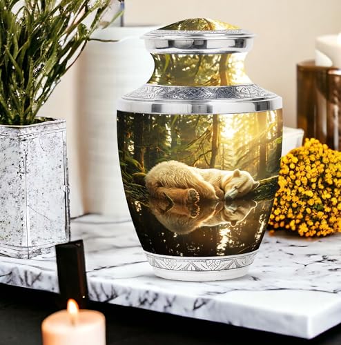 Image of Bear Urn - Urn for Ashes - Cremation Urns for Adult Ashes Women - Adult Urns for Human Ashes Men - Urns for Ashes Adult Female (10 inch Pack of 1)