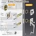 Azdele Front Door Handle and Deadbolt Set, Front Door Lock Set, Exterior Door Lock Set, Front Door Handle with Single Cylinder Deadbolt for Exterior Door,Reversible for Right&Left(Satin Nickel Modern)