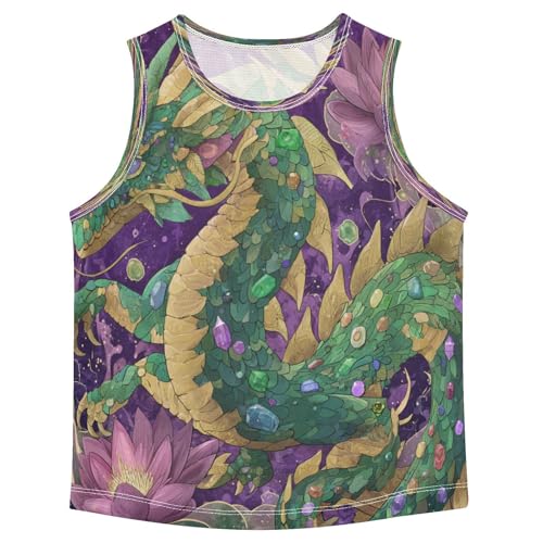 Jeweled Dragon Purple Boys Tank Tops Toddler Sleeveless Tank Top Undershirts for Boy,3T