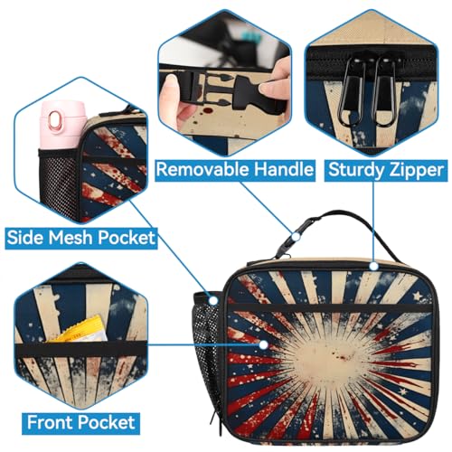 TropicalLife Geometric Backpack with Lunch Box Set, Back Pack and Lunch Bag Geometric Waterproof Casual Daypack Bag for Work Travel3