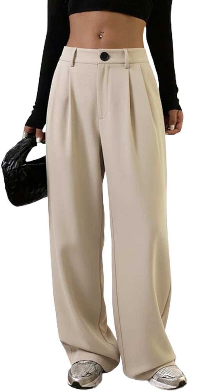 Women's High-Waisted Pant | Wide Leg Trousers | Korean Style Stretchable Trouser