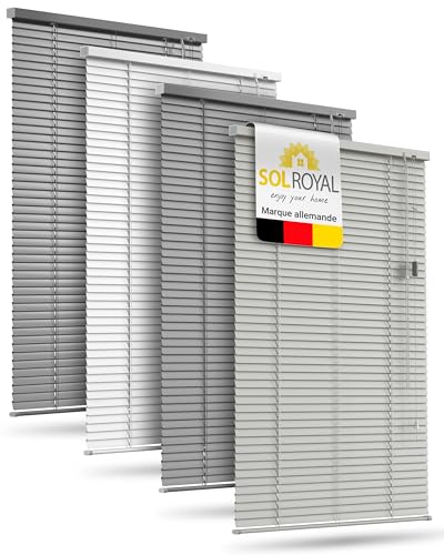 Sol Royal Store Vénitien sans Percage Aluminium 50x130 cm – Stores Vénitiens Intérieurs à Lamelles 25 mm – Store à Lamelles sans Percer – Protection Solaire &...