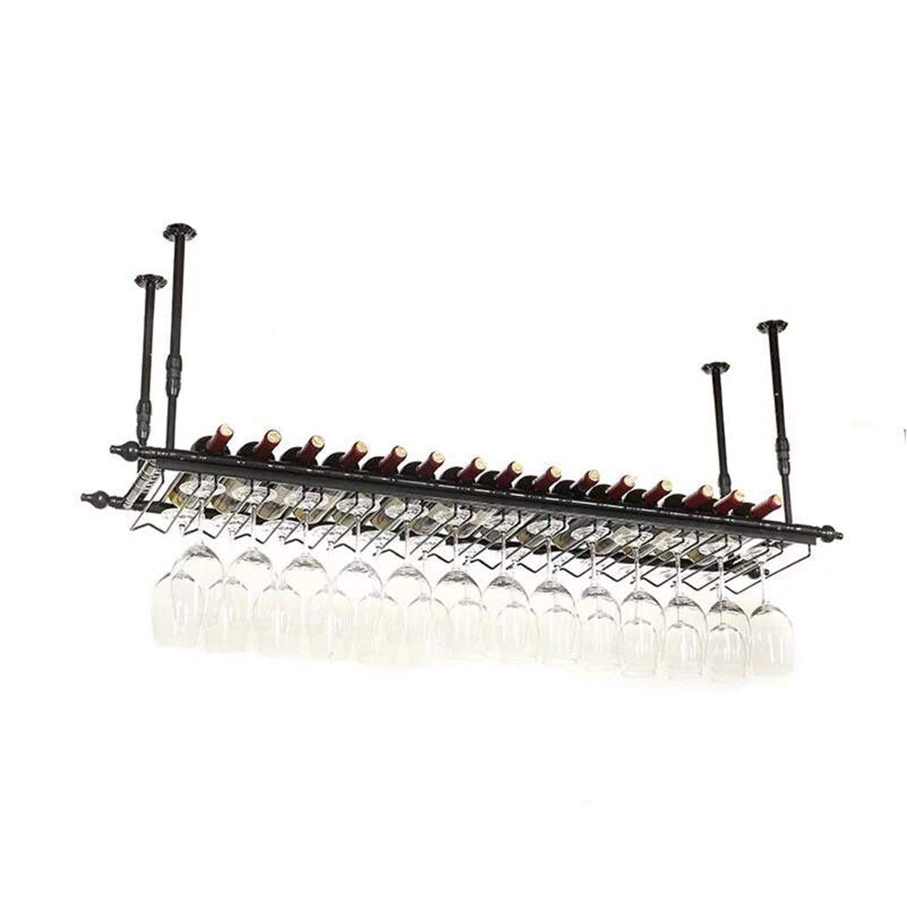 Estante para copas de vino colgante de hierro con soporte invertido y diseño creativo para barra