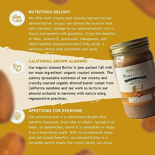 Burroughs Family Farms 0850013599882 Regenerative Organic Creamy Almond Butter thumb #4