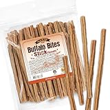 Gootoe Buffalo Dog Treats, Buffalo Bites Stick (Small) 8oz - Natural Low-Fat Chews for Training & Rewards, Limited Ingredient, Resealable Bag, Perfect for Small Dogs & Puppies