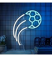 CoolGift Mart Soccer Neon Sign, Sports Enthusiasts' Ultimate Wall Decor, Dimmable LED Light USB P...