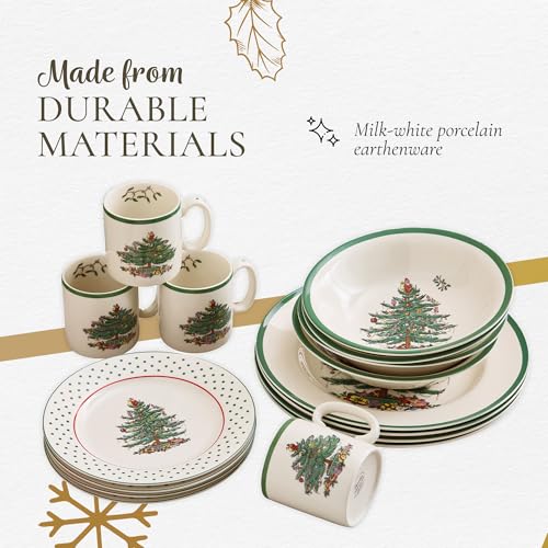 Spode-Christmas-Tree-16-Piece-Dinnerware-Set-Polka-Dot-Elegant-Ceramic-Dinnerware-Ideal-Tableware-Collection-for-Holiday-Use-and-Special-Occasions-Dishwasher-Safe-Formal-Dinnerware-Set Spode Christmas Tree 16 Piece Dinnerware Set Polka Dot Elegant Ceramic Dinnerware Ideal Tableware Collection for Holiday Use and Special Occasions Dishwasher Safe Formal Dinnerware Set