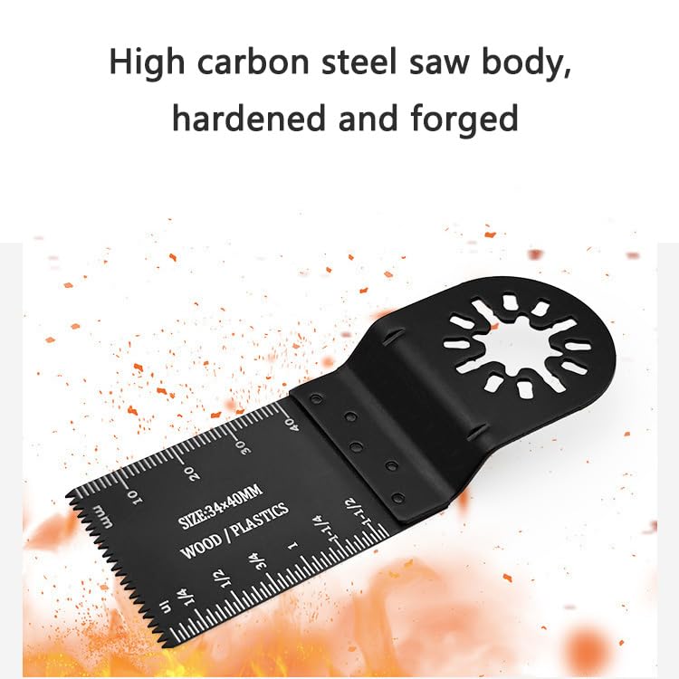 6PCS Oscillating Saw Blades Kit, Universal High Carbon Steel Multi Tools Blades Kits, Plunge Cutting Multitool Blades for Wood, Plastic Metal Nails Screws, Fit Multiple Models thumbnail