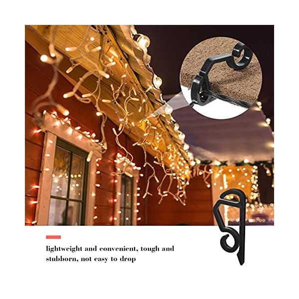 Marsui christmas light clip outdoor gutter hook weatherproof outdoor light clip holiday light clip for christmas decoration string light (black, 60 pieces) - image 7