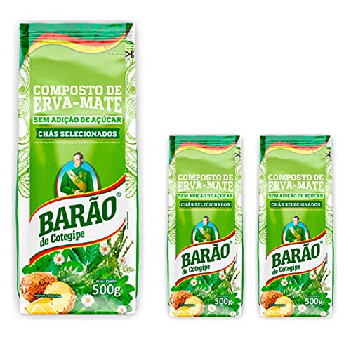 3 un. Erva Mate Chimarrão Barão com Chás Selecionados 500gr