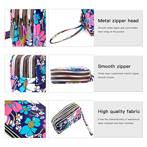 Image of BIAOTIE Large Capacity Wristlet Wallet - Women Printed Nylon Waterproof Handbag Clutch Purse