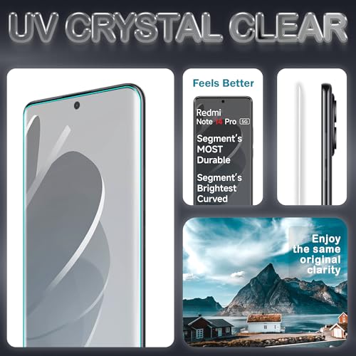 Image of ArmourPro UV Privacy Tempered Glass Screen Protector for Redmi Note 14 Pro (6.67 Inch, Pack of 1) Edge to Edge Coverage Anti-Spy /Anti-Peeping 9H Hardness