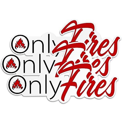 Image of (3PCS) Only Fires Sticker Firefighter Sticker Helmet Sticker Fireman Sticker For Men Father Dad Hard Hat Sticker Funny Decals Waterproof Vinyl Sticker for Water Bottle Tumbler Phone Case Cars Laptops