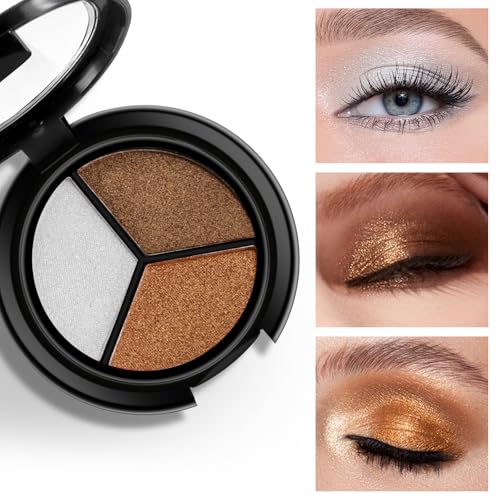 Boobeen 3 Colour Eyeshadow Palette, Highly Pigmented Palette for Make Up, Easily Mixed Powders with Mirror, Party Makeup to Brighten Eyes Area - Image 7