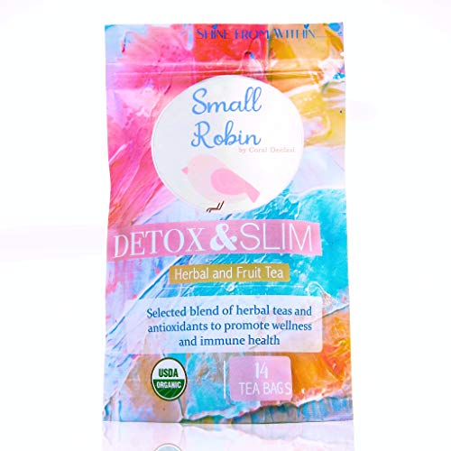 Small Robin Detox and Slim Tea - Herbal and Fruit Tea, 100% Natural, Organic, Non-GMO Wellness Product, Slimming Formula Helps Reduce Belly Bloat, 1 Bag /14 Day Supply