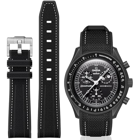 BONACE Curved Silicone Strap for Moonswatch Cover