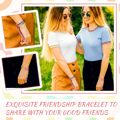 500 Pieces Friendship Bracelets Bulk Braided Friendship String Handmade String Colorful Braid Cords Strand Adjustable Bracelet for Women Wrist Anklet Wedding Birthday Christmas Gift3