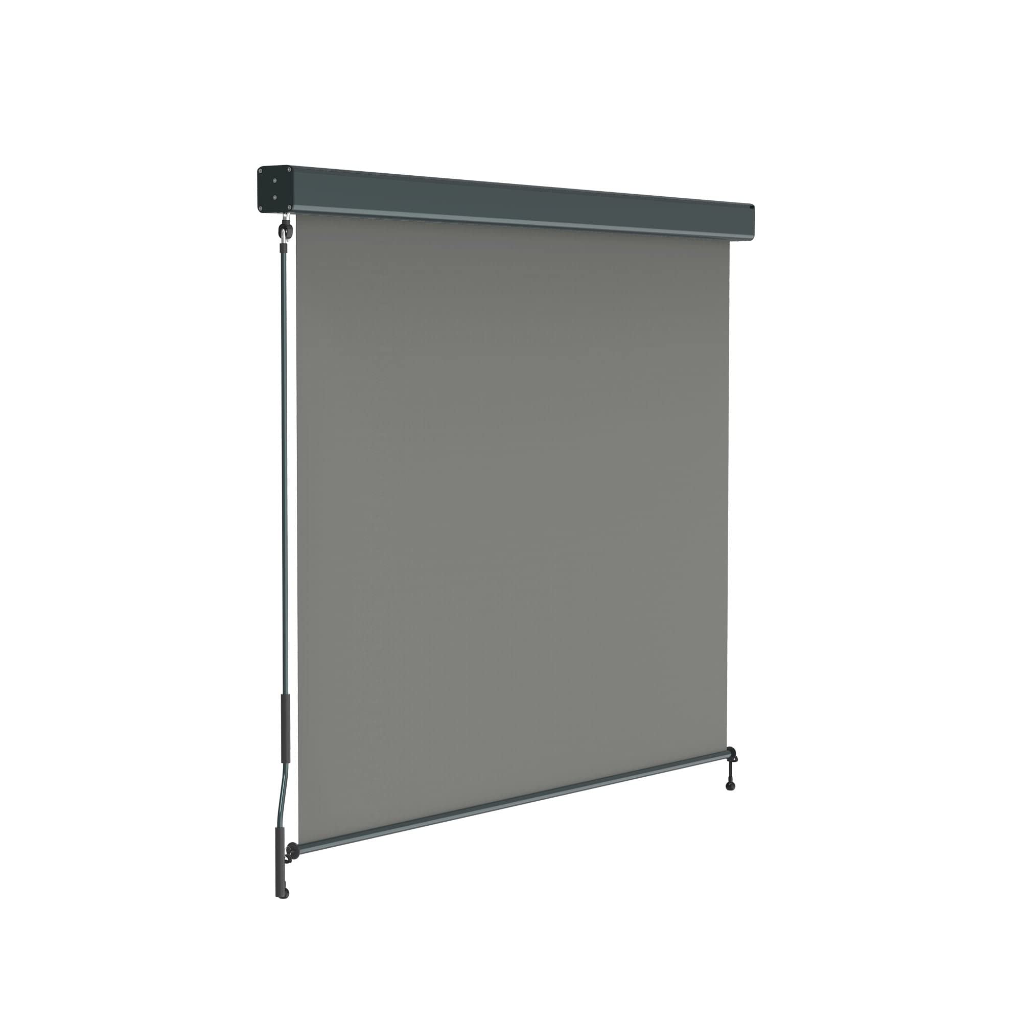 paramondo Senkrechtmarkise Außenrollo 2000 - 1,2 x 2,5 m, anthrazit/grau mit Kassette & Kurbel