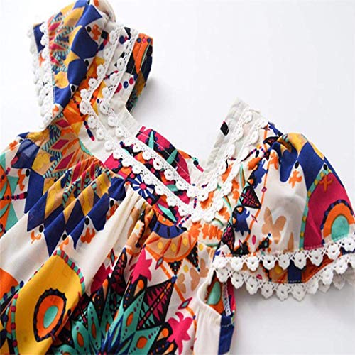 Hipea Toddler Baby Girl Clothes Bohemian Sleeveless Flower Princess Floral Formal Kids Summer Dress Skirt(Sunflowers, 5-6T) #TOP2