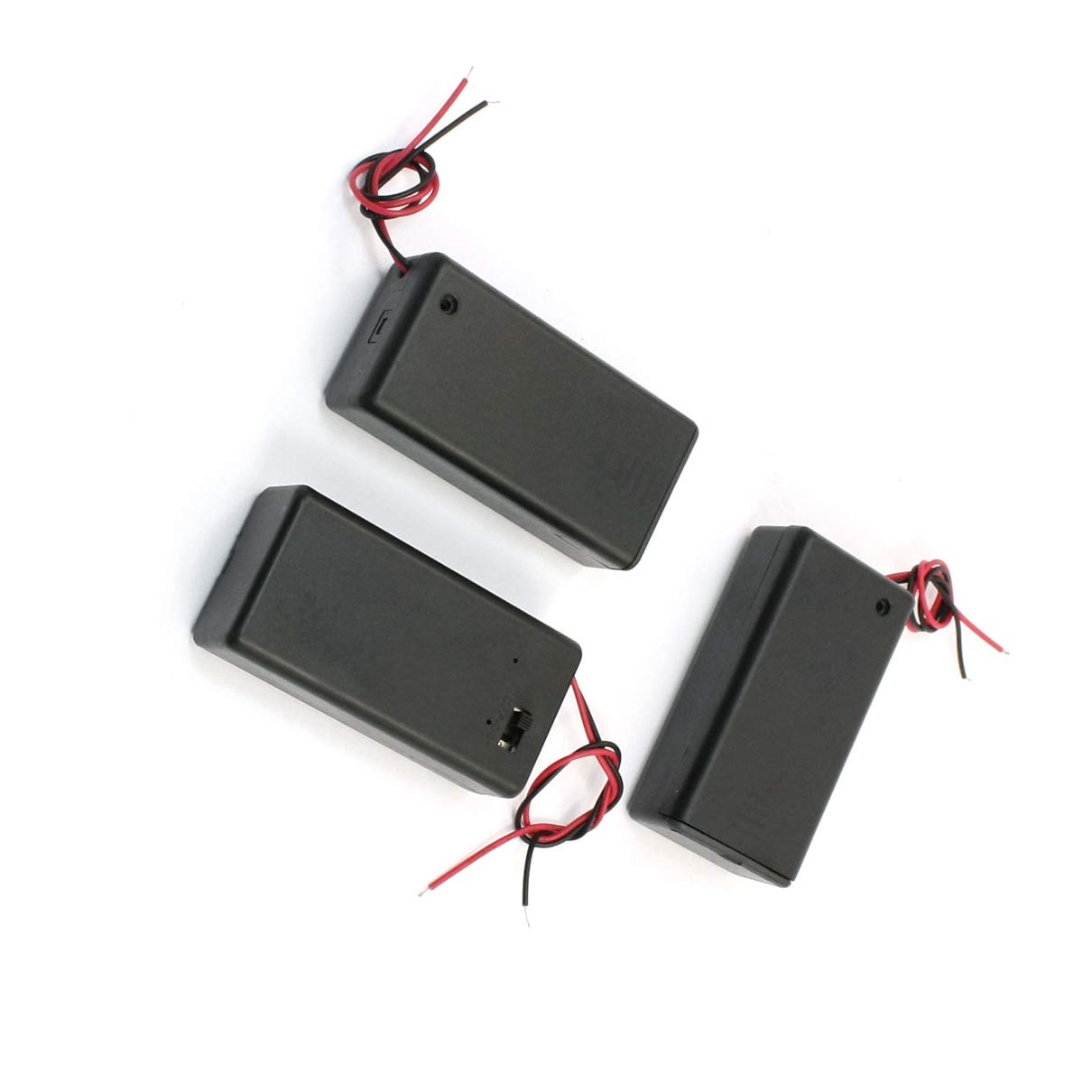 Aexit 3pcs Two Accessories Wire Leads ON/Off Switch 2x9V Battery Holder Case Batteries w Cover
