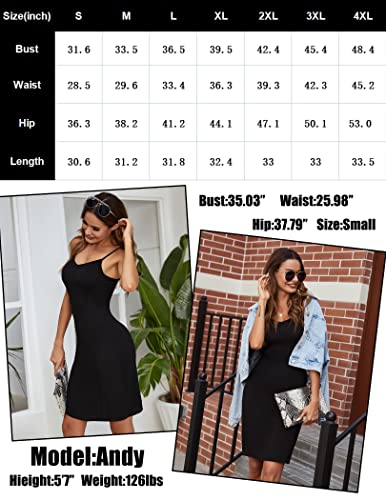 Avidlove Women Slip Dress Sexy Chemise Lingerie V Neck Nightgown Casual Tan Dress (Black,Xl) #TOP5