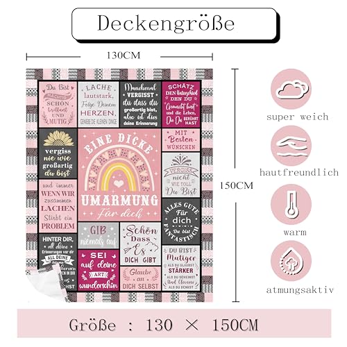 Beste Freundin Geschenke, Geburtstagsgeschenk für Beste Freundin, Umarmung Decken Geschenke für Freundin, Geschenke für Frauen Schwester Kollegin Ehefrau und Mutter zum Geburtstag Decke 130x150CM