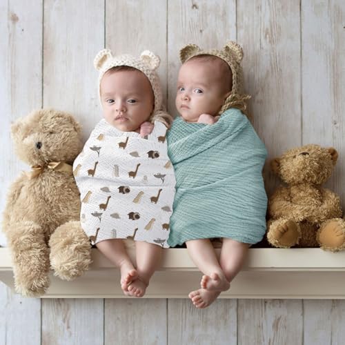 lulumoon Baby Muslin Swaddle Blankets: Soft Receiving Blanket for Newborn - Cotton Swaddling Blanket for Neutral 3Pack