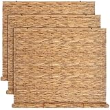 DoubleFill 3 Pcs Bamboo Shades Outdoor Reed Roll Up Blinds 72' W x 72' H Blackout Sunshade Cordless Bamboo Blinds for Home Porch, Patio & Windows Decor Shutters Sunlight Privacy Screen(Carbon Brown)