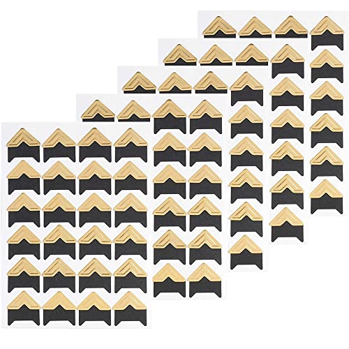 LICQIC Photo Corners Self Adhesive, 240 pcs Scrapbook Photo Corner Stickers for Photo Albums Scrapbook DIY Craft, 10 Sheets Gold (Shape 1)