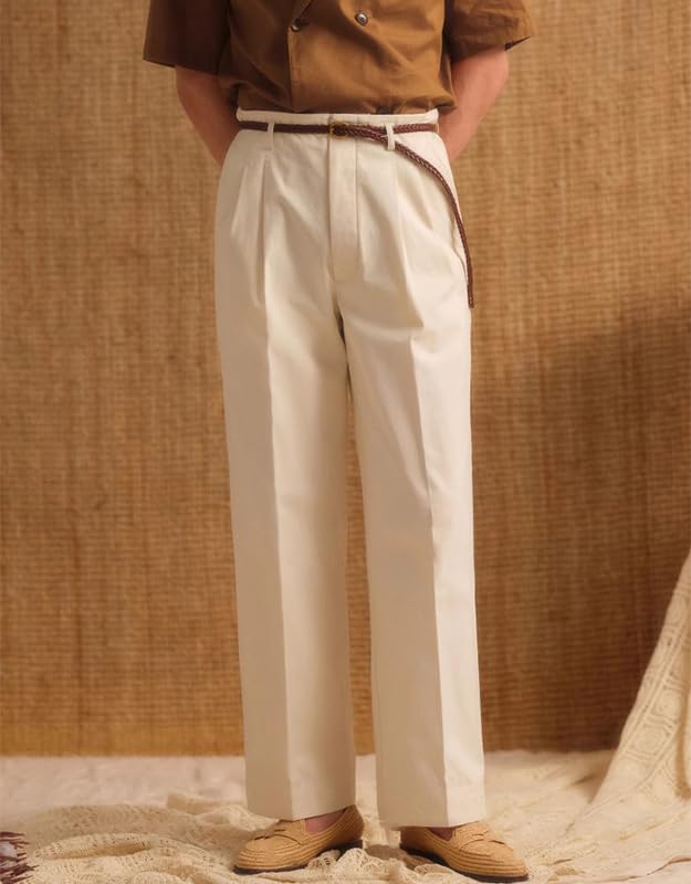 Men's Cotton Gurkha Dress Pants Slim Fit Naples Suit Pant Casual Trousers Italian Style Pants2