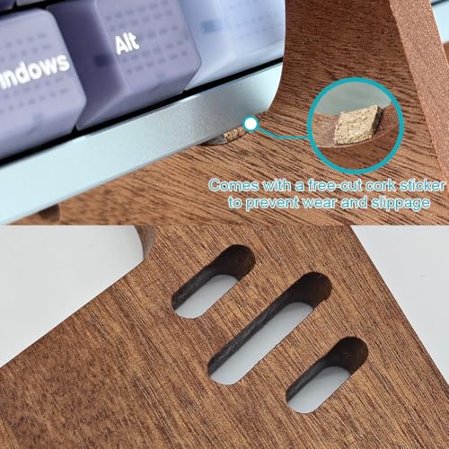 image for Ukontagood Keyboard Display Stand, Wooden Mechanical Keyboard Holder, 