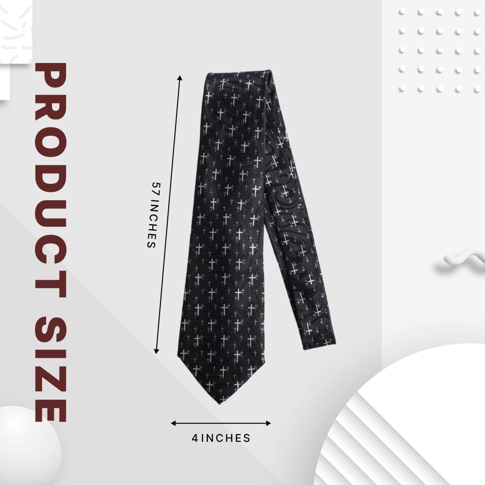Jacquard Polyester Hand-Printed Christian Ties for Men | Church Business Formal Wedding Mens Neck Ties