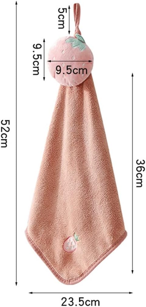 Cute Fruit Hand Towel 4 Packs Coral Fleece Absorbent Rag Hanging Kitchen Rag Handkerchief (Color : A, Size