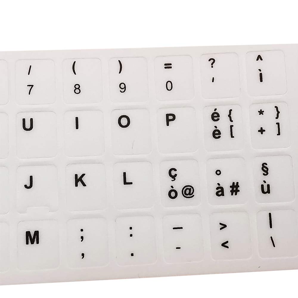 Adesivi Per Tastiera In Italiano - Lettere Bianche Su Fondo Trasparente Per PC E Mac - Foto 8