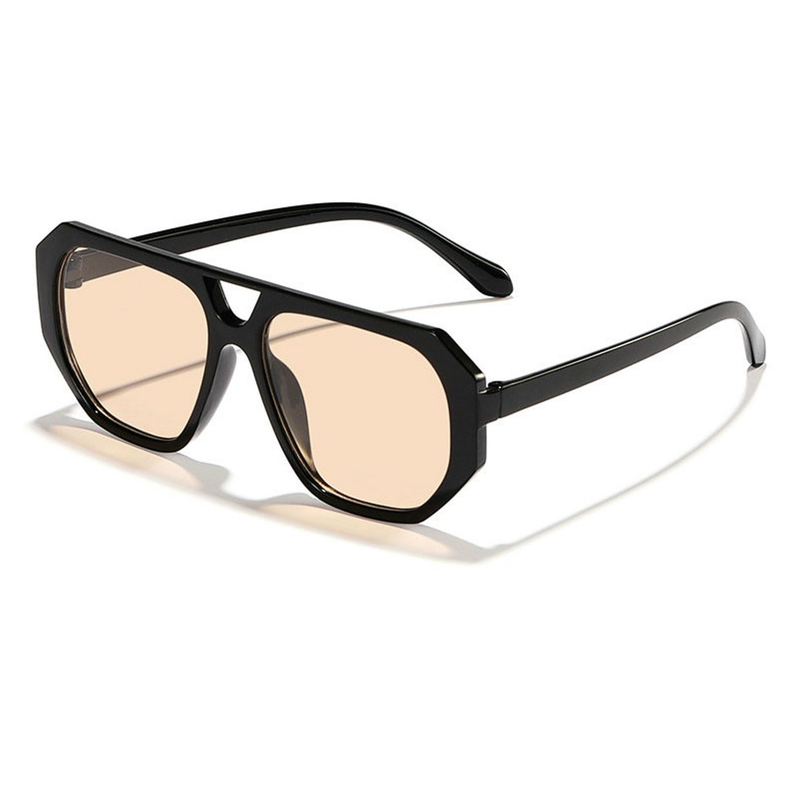 laurelesDouble Beam Pilot Sunglasses Women Fashion Driving Travel Outdoor Irregular Polygon Sun Glasses Men