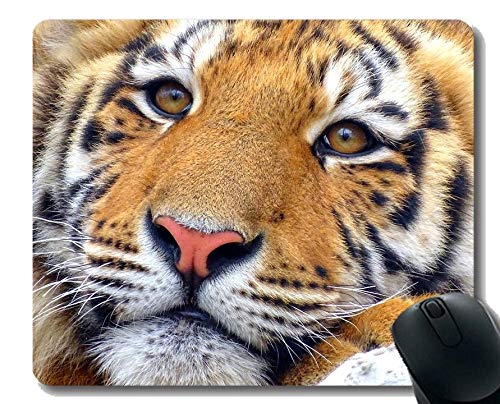 Mouse Pad Anti-Slip, Lifelike Tiger Mouse Pad with Stitched Edge