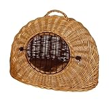 Aus Weide Dogit Korbhöhle mit Gitter, für den Transport von Hunden oder Katzen, aus Weide geflochten, 60x53x54cm, braun