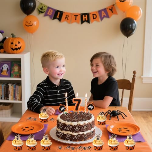50 Stück Essbare Spinnen,Halloween Spinnen Deko Essbar,Spinnen Kuchendeko,Realistische Wolfsspinne Deko Essen Spinnen Cupcake Topper für Kuchen Deko Tortendeko Halloween Party