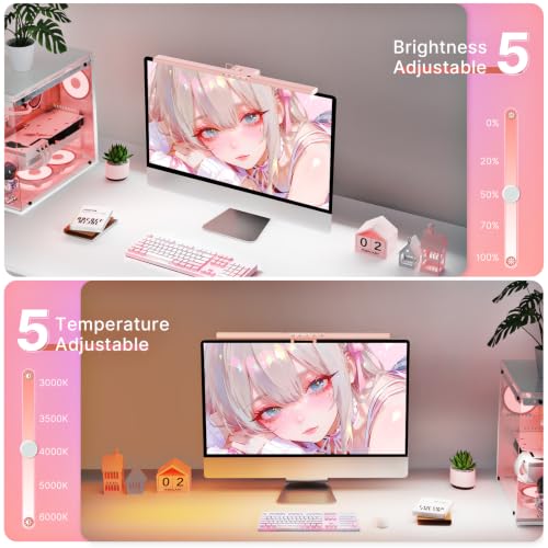 Image of Syrinx Monitor Light Bar for Home Office & Gaming, Eye-Caring Computer Monitor Lamp, No Glare Screen Light, CRI95+, Stepless Brightness & Color Temp Adjustment, USB Powered, for Flat & Curved Monitors
